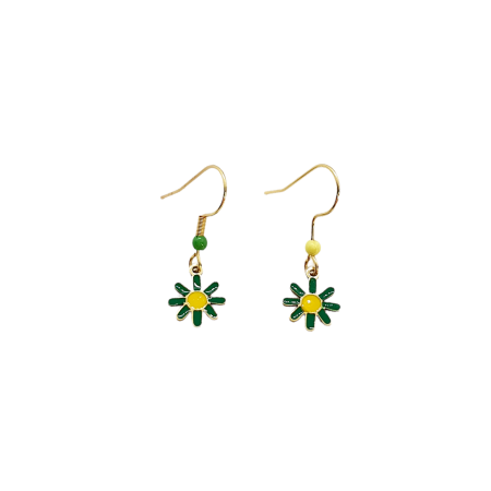 earrings steel gold daisy2